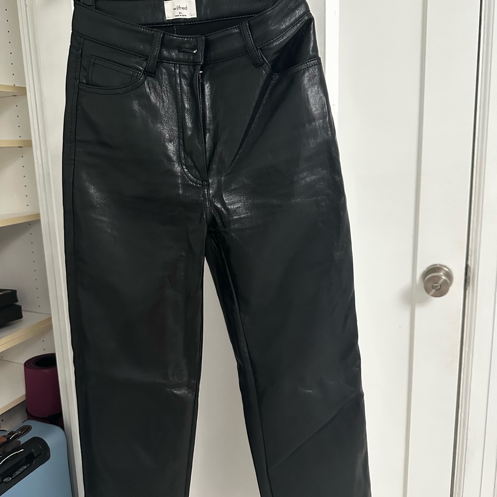 Wilfred Black Leather Trousers